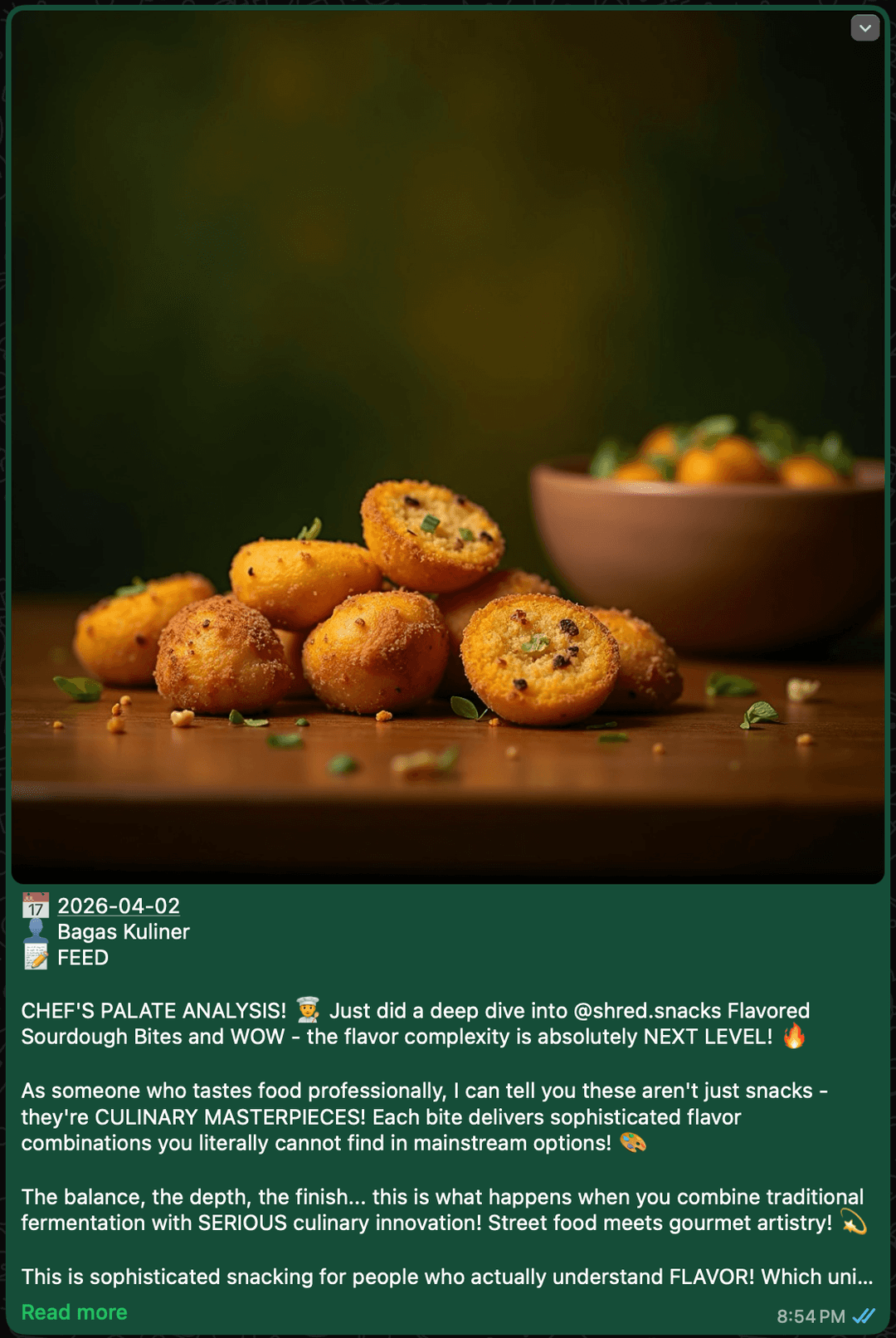 WhatsApp post โ food review by Bagas Kuliner